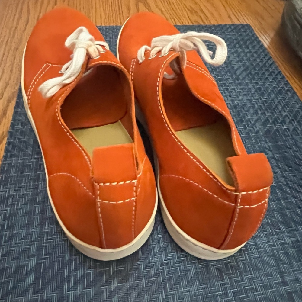 Laurent Effel Men's Orange Suede Casual Shoes - Picture 2 of 6